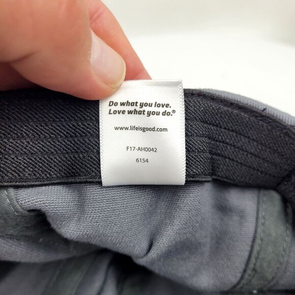 Life is Good Mountain Sunrise Chill Cap Hat Gray Large Stretch Fit Arched Brim - Picture 8 of 8